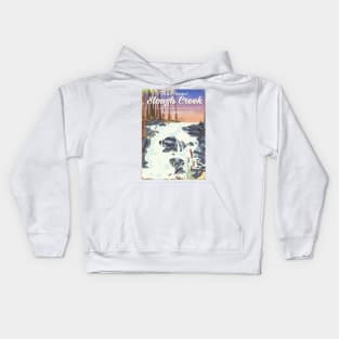 Slough Creek Yellowstone national park travel poster Kids Hoodie